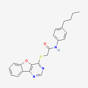 2-(benzofuro[3,2-d]pyrimidin-4-ylthio)-N-(4-butylphenyl)acetamide