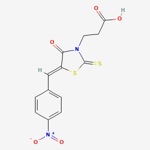 3-[(5Z)-5-(4-nitrobenzylidene)-4-oxo-2-thioxo-1,3-thiazolidin-3-yl]propanoic acid