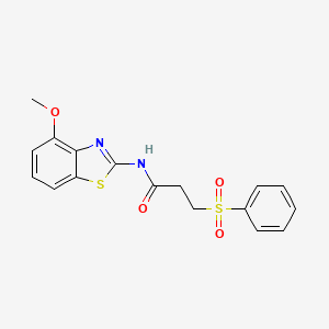 molecular formula C17H16N2O4S2 B2724174 3-(benzenesulfonyl)-N-(4-methoxy-1,3-benzothiazol-2-yl)propanamide CAS No. 868675-65-4