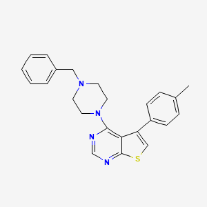 molecular formula C24H24N4S B2724179 4-(4-Benzylpiperazin-1-yl)-5-(p-tolyl)thieno[2,3-d]pyrimidine CAS No. 433693-41-5