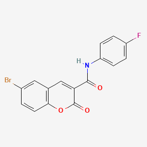 molecular formula C16H9BrFNO3 B2724181 6-溴-N-(4-氟苯基)-2-氧代-2H-香豆素-3-甲酰胺 CAS No. 313669-50-0