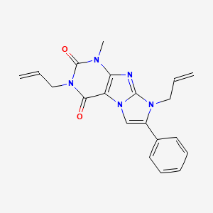 molecular formula C20H19N5O2 B2724195 4-Methyl-7-phenyl-2,6-bis(prop-2-enyl)purino[7,8-a]imidazole-1,3-dione CAS No. 878736-77-7