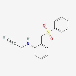 molecular formula C16H15NO2S B2724198 2-(Benzenesulfonylmethyl)-N-prop-2-ynylaniline CAS No. 1436129-86-0