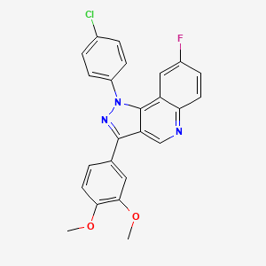 molecular formula C24H17ClFN3O2 B2724201 1-(4-chlorophenyl)-3-(3,4-dimethoxyphenyl)-8-fluoro-1H-pyrazolo[4,3-c]quinoline CAS No. 901268-92-6