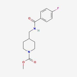 molecular formula C15H19FN2O3 B2724204 Methyl 4-((4-fluorobenzamido)methyl)piperidine-1-carboxylate CAS No. 1235647-08-1