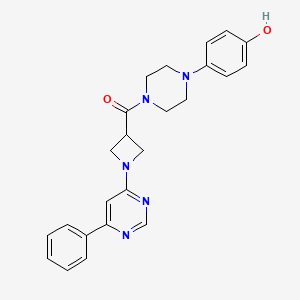 molecular formula C24H25N5O2 B2724209 (4-(4-Hydroxyphenyl)piperazin-1-yl)(1-(6-phenylpyrimidin-4-yl)azetidin-3-yl)methanone CAS No. 2034475-90-4