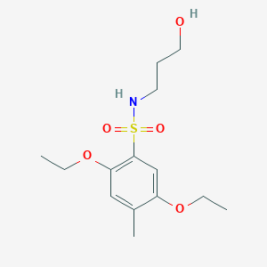molecular formula C14H23NO5S B272421 2,5-diethoxy-N-(3-hydroxypropyl)-4-methylbenzenesulfonamide 