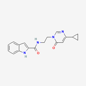 molecular formula C18H18N4O2 B2724214 N-(2-(4-环丙基-6-氧代吡咯啶-1(6H)-基)乙基)-1H-吲哚-2-甲酰胺 CAS No. 2034394-81-3