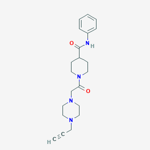 molecular formula C21H28N4O2 B2724221 N-phenyl-1-{2-[4-(prop-2-yn-1-yl)piperazin-1-yl]acetyl}piperidine-4-carboxamide CAS No. 1797649-96-7