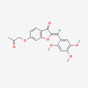molecular formula C21H20O7 B2724222 (Z)-6-(2-oxopropoxy)-2-(2,4,5-trimethoxybenzylidene)benzofuran-3(2H)-one CAS No. 859662-70-7