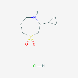 molecular formula C8H16ClNO2S B2724225 3-环丙基-1,4-噻吩-1,1-二氧化物盐酸盐 CAS No. 2138164-22-2