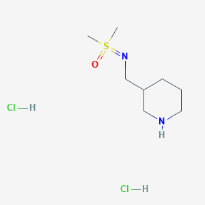 molecular formula C8H20Cl2N2OS B2724229 Dimethyl((piperidin-3-ylmethyl)imino)-l6-sulfanone dihydrochloride CAS No. 2137812-80-5