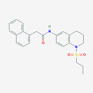 molecular formula C24H26N2O3S B2724232 2-(naphthalen-1-yl)-N-(1-(propylsulfonyl)-1,2,3,4-tetrahydroquinolin-6-yl)acetamide CAS No. 955777-21-6