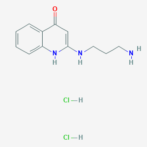 molecular formula C12H17Cl2N3O B2724236 2-(3-aminopropylamino)-1H-quinolin-4-one;dihydrochloride CAS No. 248607-43-4