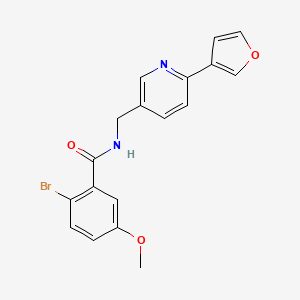 molecular formula C18H15BrN2O3 B2724237 2-溴-N-((6-(呋喃-3-基)吡啶-3-基)甲基)-5-甲氧基苯甲酰胺 CAS No. 2034386-84-8