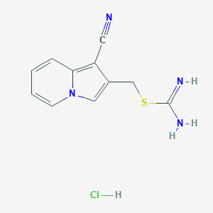 molecular formula C11H11ClN4S B2724239 (1-氰基吲哚啉-2-基)甲基碳酰基硫酸甲酯;盐酸盐 CAS No. 2137584-99-5