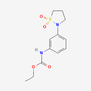 molecular formula C12H16N2O4S B2724240 乙基(3-(1,1-二氧代-异噻唑啉-2-基)苯基)碳酸酯 CAS No. 941975-16-2