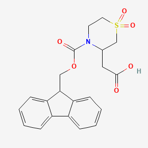 molecular formula C21H21NO6S B2724247 2-(4-{[(9H-芴-9-基)甲氧基]碳酰}-1,1-二氧代-1lambda6-硫吗啉-3-基)乙酸 CAS No. 1503338-67-7