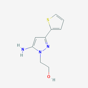 molecular formula C9H11N3OS B2724249 2-[5-amino-3-(thiophen-2-yl)-1H-pyrazol-1-yl]ethan-1-ol CAS No. 956440-32-7