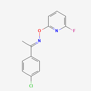 molecular formula C13H10ClFN2O B2724253 1-(4-chlorophenyl)-1-ethanone O-(6-fluoro-2-pyridinyl)oxime CAS No. 338418-48-7