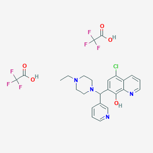 molecular formula C25H25ClF6N4O5 B2724257 5-chloro-7-[(4-ethylpiperazin-1-yl)-pyridin-3-ylmethyl]quinolin-8-ol;2,2,2-trifluoroacetic acid CAS No. 2444837-63-0