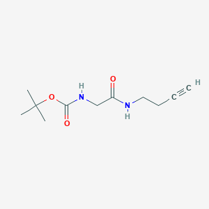 molecular formula C11H18N2O3 B2724259 Tert-butyl (2-(but-3-yn-1-ylamino)-2-oxoethyl)carbamate CAS No. 1351613-29-0