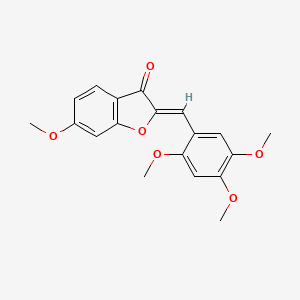 molecular formula C19H18O6 B2724268 (Z)-6-methoxy-2-(2,4,5-trimethoxybenzylidene)benzofuran-3(2H)-one CAS No. 620546-77-2