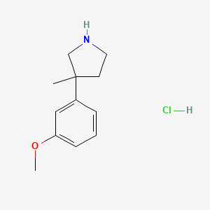 molecular formula C12H18ClNO B2724269 3-(3-Methoxyphenyl)-3-methylpyrrolidine hydrochloride CAS No. 1236862-24-0