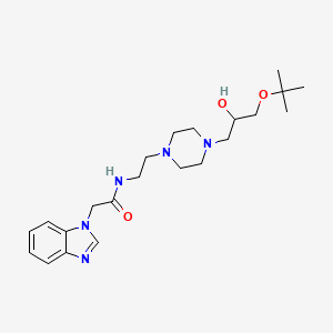 molecular formula C22H35N5O3 B2724271 2-(1H-benzo[d]imidazol-1-yl)-N-(2-(4-(3-(tert-butoxy)-2-hydroxypropyl)piperazin-1-yl)ethyl)acetamide CAS No. 2034477-44-4