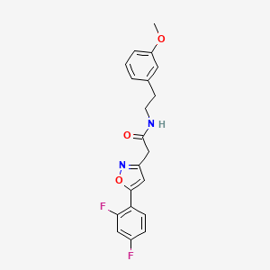 molecular formula C20H18F2N2O3 B2724273 2-(5-(2,4-difluorophenyl)isoxazol-3-yl)-N-(3-methoxyphenethyl)acetamide CAS No. 1105216-52-1