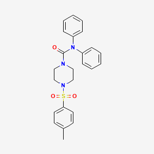 4-(4-methylbenzenesulfonyl)-N,N-diphenylpiperazine-1-carboxamide