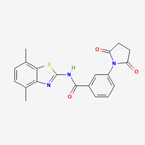 molecular formula C20H17N3O3S B2724279 N-(4,7-dimethylbenzo[d]thiazol-2-yl)-3-(2,5-dioxopyrrolidin-1-yl)benzamide CAS No. 897618-07-4