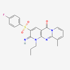 3-((4-fluorophenyl)sulfonyl)-2-imino-10-methyl-1-propyl-1H-dipyrido[1,2-a:2',3'-d]pyrimidin-5(2H)-one
