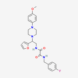 molecular formula C26H29FN4O4 B2724292 N1-(4-氟苯甲基)-N2-(2-(呋喃-2-基)-2-(4-(4-甲氧基苯基)哌嗪-1-基)乙基)草酰胺 CAS No. 877633-80-2