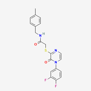 molecular formula C20H17F2N3O2S B2724304 2-[4-(3,4-difluorophenyl)-3-oxopyrazin-2-yl]sulfanyl-N-[(4-methylphenyl)methyl]acetamide CAS No. 900007-93-4