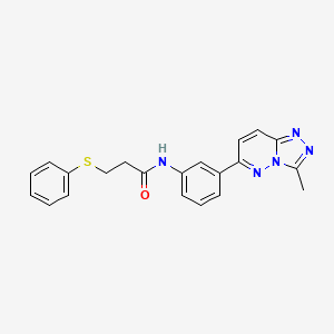 molecular formula C21H19N5OS B2724305 N-(3-(3-甲基-[1,2,4]三唑并[4,3-b]吡啶-6-基)苯基)-3-(苯基硫基)丙酰胺 CAS No. 1206987-69-0