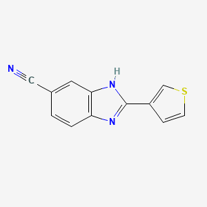 molecular formula C12H7N3S B2724306 2-(thiophen-3-yl)-1H-1,3-benzodiazole-5-carbonitrile CAS No. 1549852-11-0