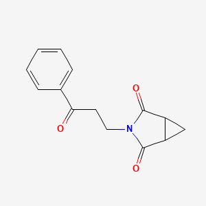 molecular formula C14H13NO3 B2724309 3-(3-Oxo-3-phenylpropyl)-3-azabicyclo[3.1.0]hexane-2,4-dione CAS No. 866151-63-5
