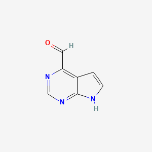 molecular formula C7H5N3O B2724321 7H-Pyrrolo[2,3-d]pyrimidine-4-carbaldehyde CAS No. 1638768-36-1
