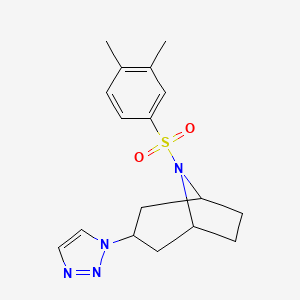 molecular formula C17H22N4O2S B2724326 8-(3,4-dimethylbenzenesulfonyl)-3-(1H-1,2,3-triazol-1-yl)-8-azabicyclo[3.2.1]octane CAS No. 2188202-73-3