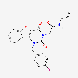 molecular formula C22H18FN3O4 B2724333 N-allyl-2-(1-(4-fluorobenzyl)-2,4-dioxo-1,2-dihydrobenzofuro[3,2-d]pyrimidin-3(4H)-yl)acetamide CAS No. 1251592-33-2