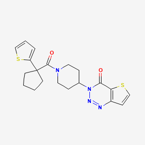 molecular formula C20H22N4O2S2 B2724336 3-(1-(1-(噻吩-2-基)环戊烷甲酰)哌啶-4-基)噻吩并[3,2-d][1,2,3]噻嗪-4(3H)-酮 CAS No. 2034532-29-9