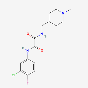 N-(3-chloro-4-fluorophenyl)-N'-[(1-methylpiperidin-4-yl)methyl]ethanediamide