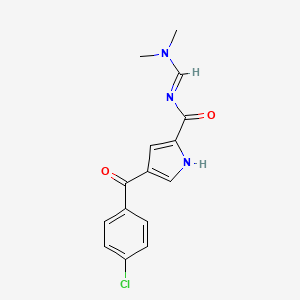 molecular formula C15H14ClN3O2 B2724341 4-(4-chlorobenzoyl)-N-(dimethylaminomethylidene)-1H-pyrrole-2-carboxamide CAS No. 338977-01-8