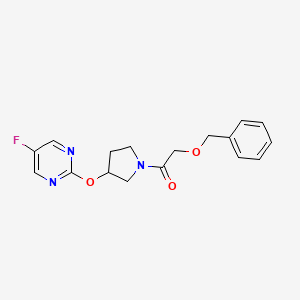 molecular formula C17H18FN3O3 B2724342 2-(苄氧基)-1-(3-((5-氟嘧啶-2-基)氧基)哌啶-1-基)乙酮 CAS No. 2034327-12-1