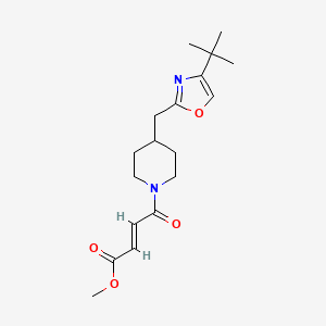 molecular formula C18H26N2O4 B2724343 Methyl (E)-4-[4-[(4-tert-butyl-1,3-oxazol-2-yl)methyl]piperidin-1-yl]-4-oxobut-2-enoate CAS No. 2411333-05-4
