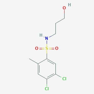 molecular formula C10H13Cl2NO3S B272435 4,5-dichloro-N-(3-hydroxypropyl)-2-methylbenzenesulfonamide 