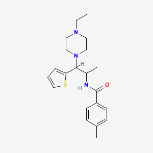 molecular formula C21H29N3OS B2724351 N-(1-(4-乙基哌嗪-1-基)-1-(噻吩-2-基)丙基)-4-甲基苯甲酰胺 CAS No. 887205-50-7