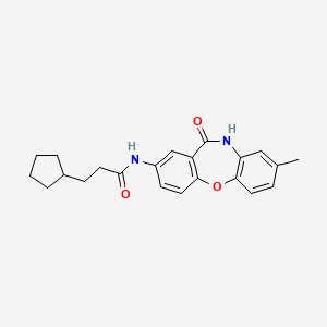 molecular formula C22H24N2O3 B2724353 3-环戊基-N-(8-甲基-11-氧代-10,11-二氢二苯并[b,f][1,4]噁唑啉-2-基)丙酰胺 CAS No. 922030-58-8