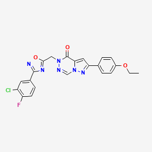 molecular formula C22H16ClFN6O3 B2724358 N-cyclooctyl-4-[(5-cyclopropyl-1,2,4-oxadiazol-3-yl)methyl]-6-methyl-3-oxo-3,4-dihydro-2H-1,4-benzoxazine-7-sulfonamide CAS No. 1251618-30-0